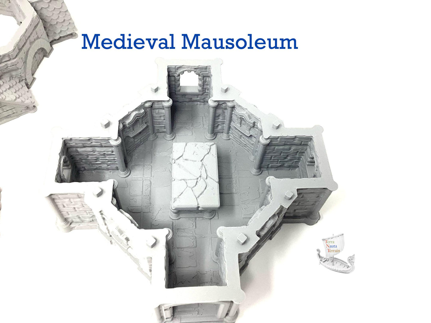 Medieval Mausoleum Model: Playable Interior, Unpainted PLA