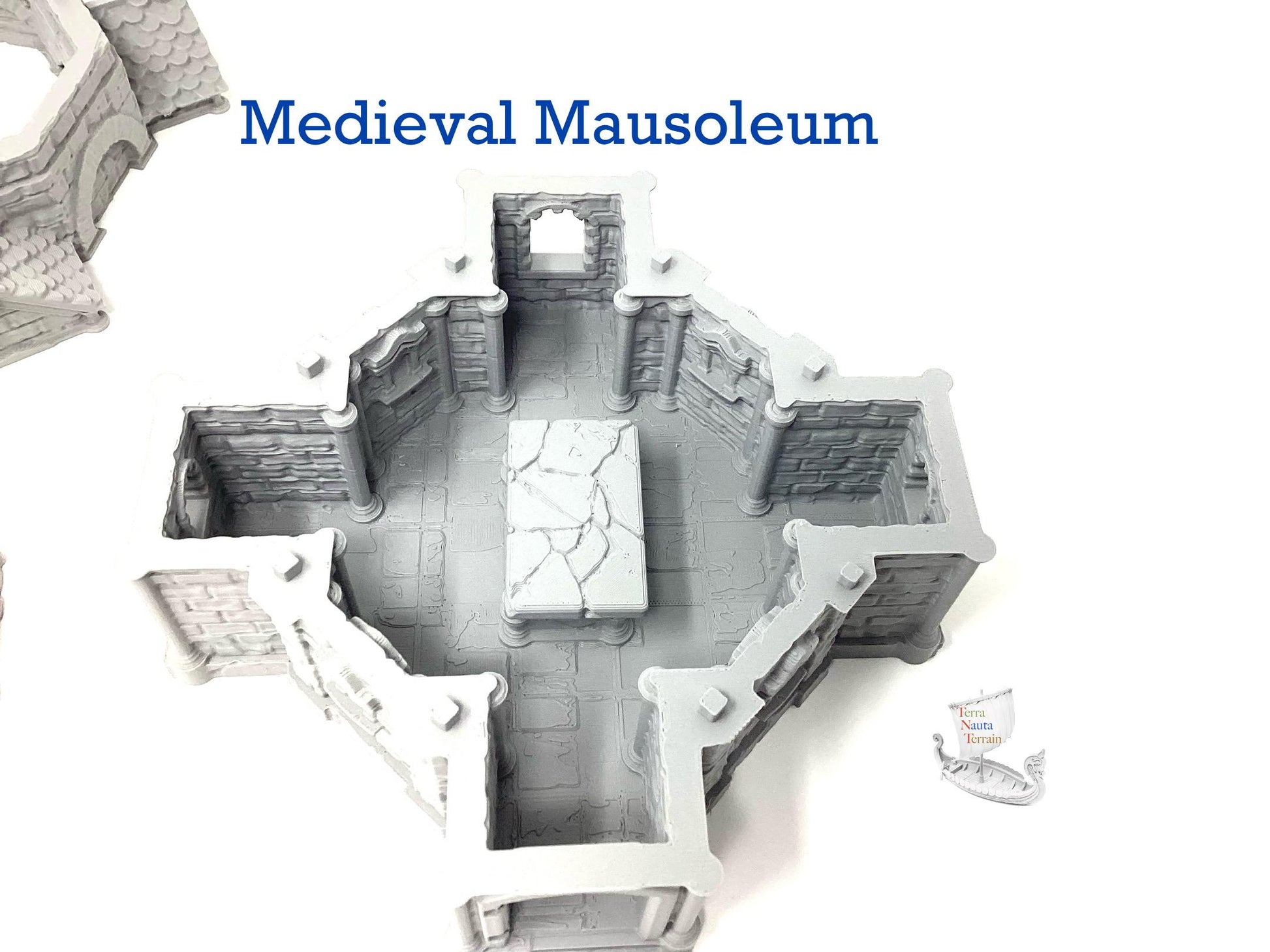 Medieval Mausoleum Model: Playable Interior, Unpainted PLA