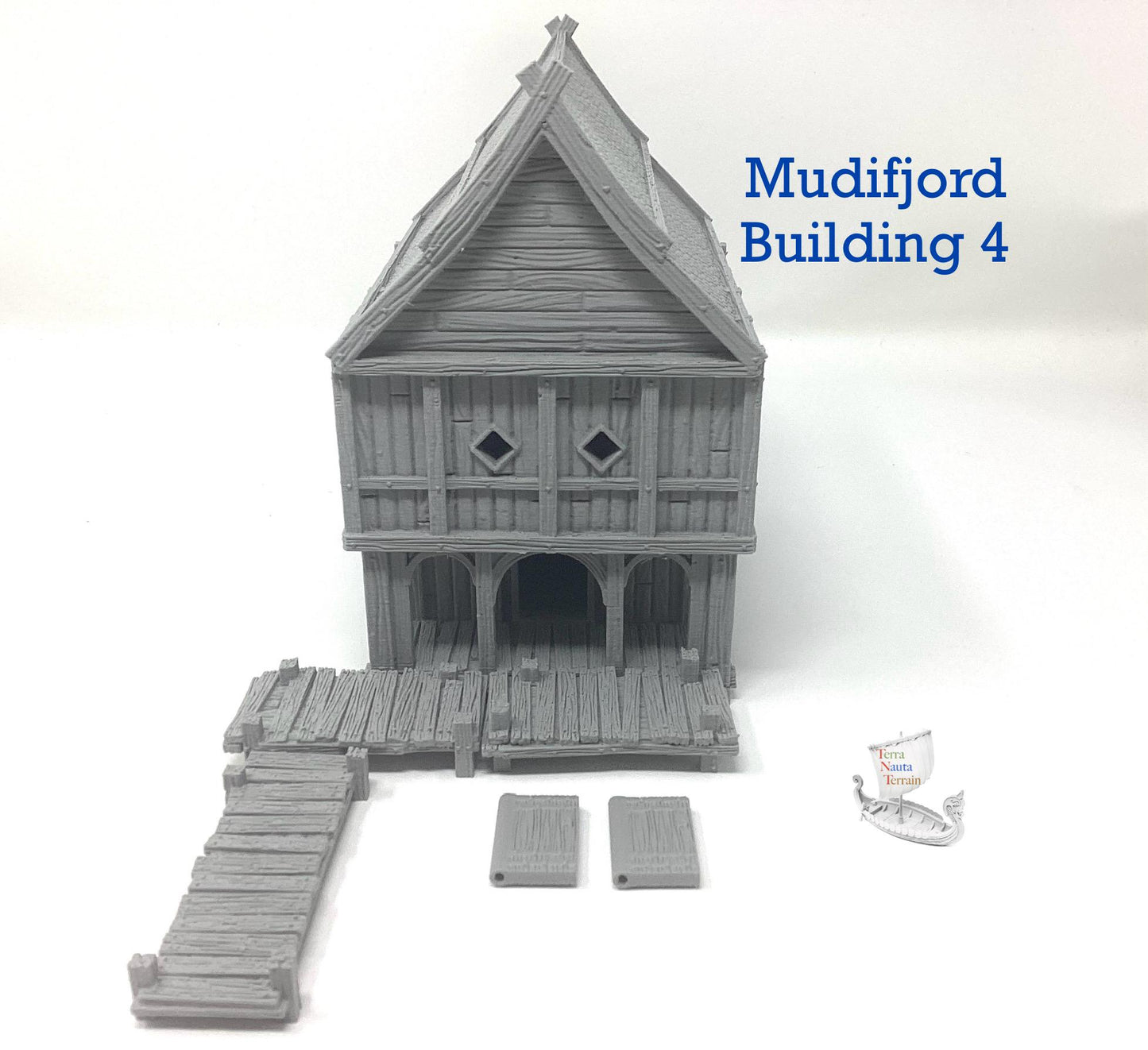 Mudifjord Building 4. A fishing village on a lake.