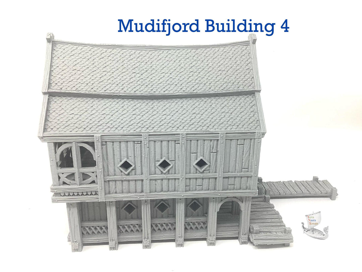 Mudifjord Building 4. A fishing village on a lake.
