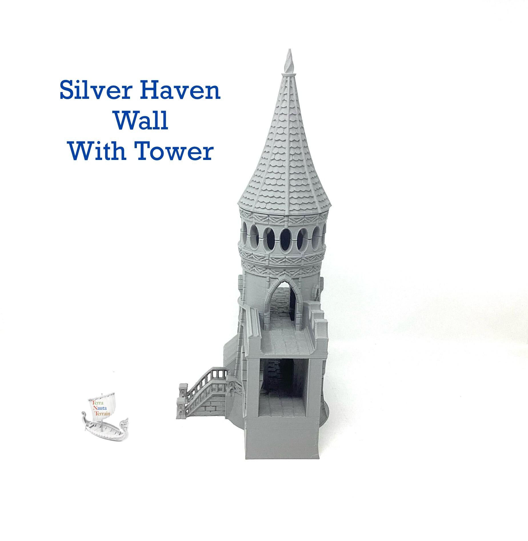 Silver Haven Wall Section with Tower