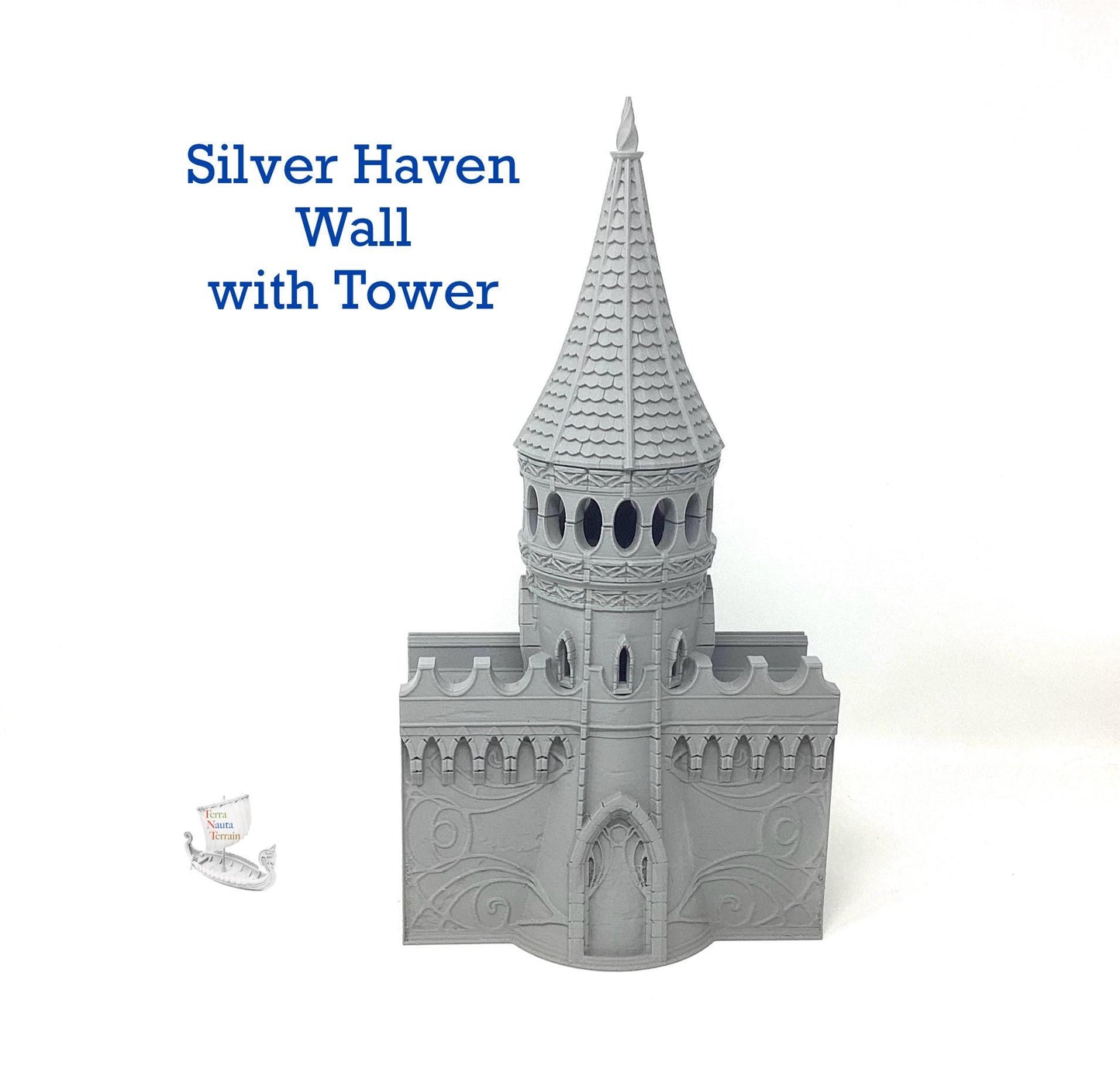 Silver Haven Wall Section with Tower