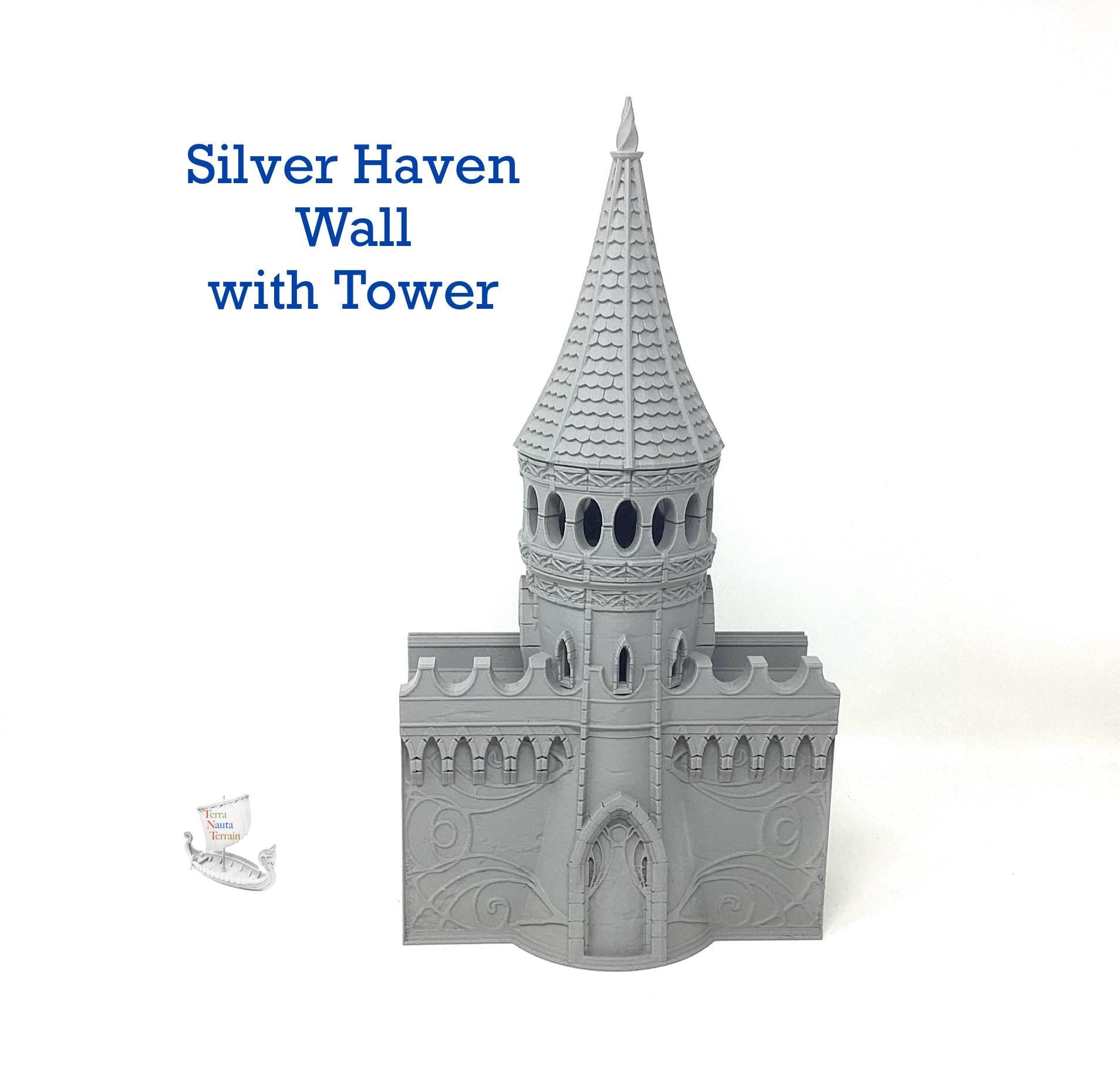 Silver Haven Wall Section with Tower