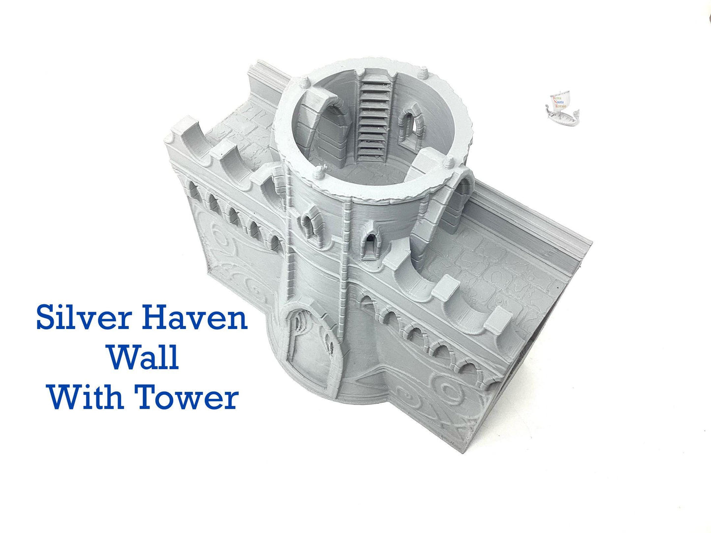 Silver Haven Wall Section with Tower