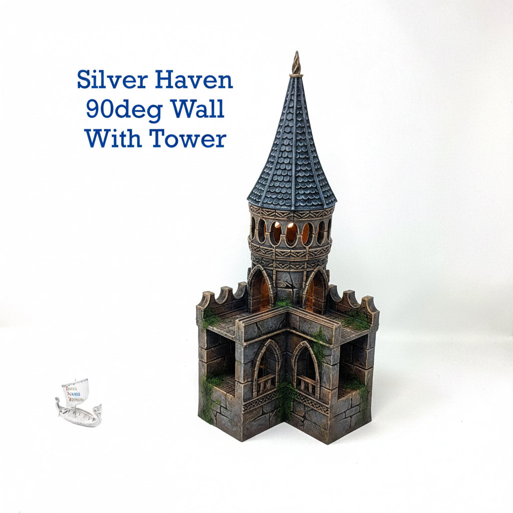 Silver Haven 90deg Wall Section with Tower