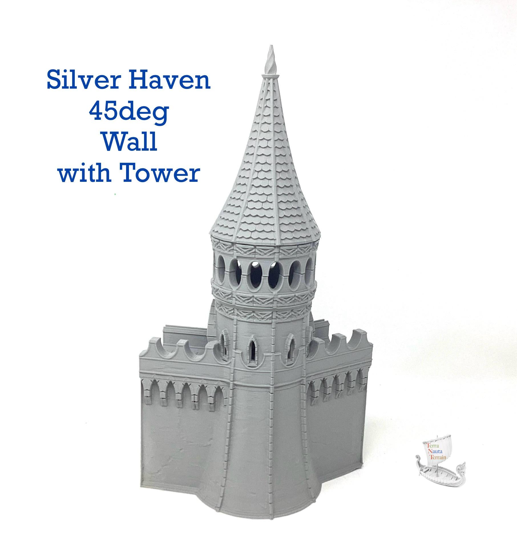 Silver Haven 45deg Wall Section with Tower
