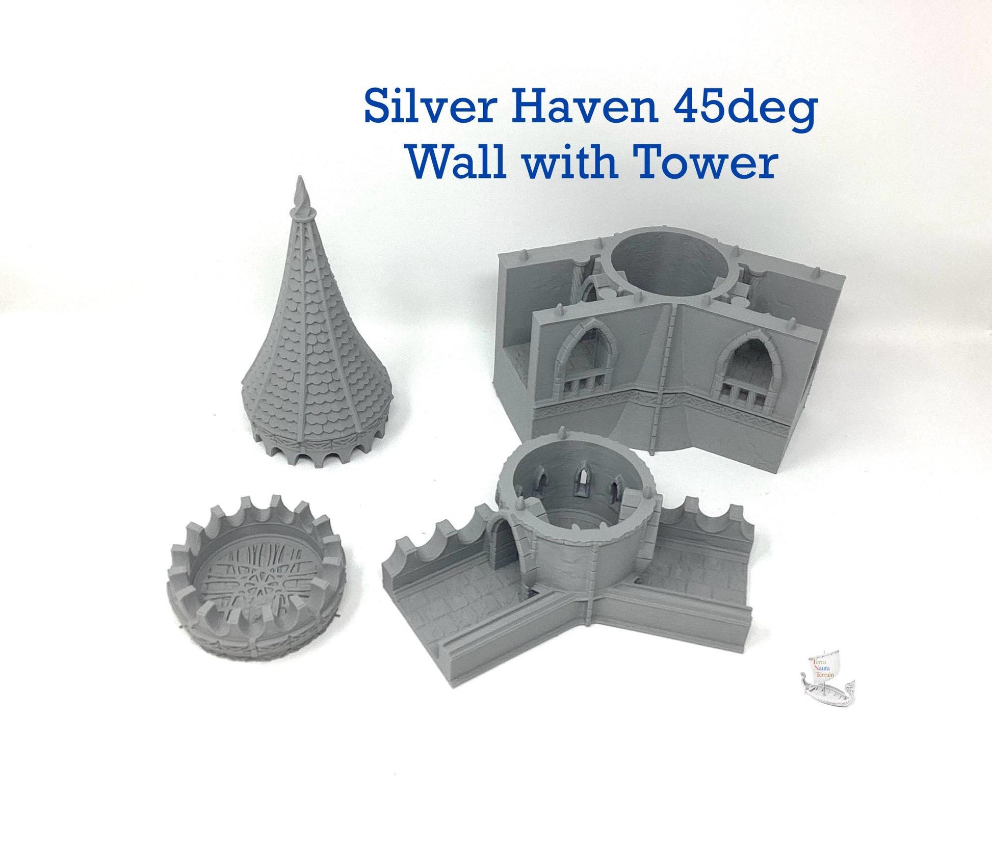 Silver Haven 45deg Wall Section with Tower