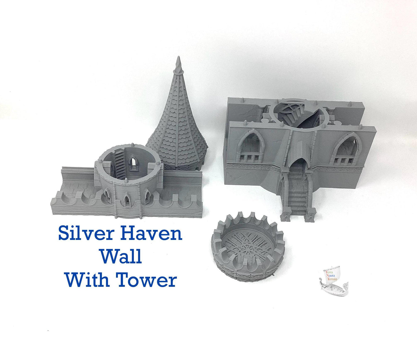 Silver Haven Wall Section with Tower