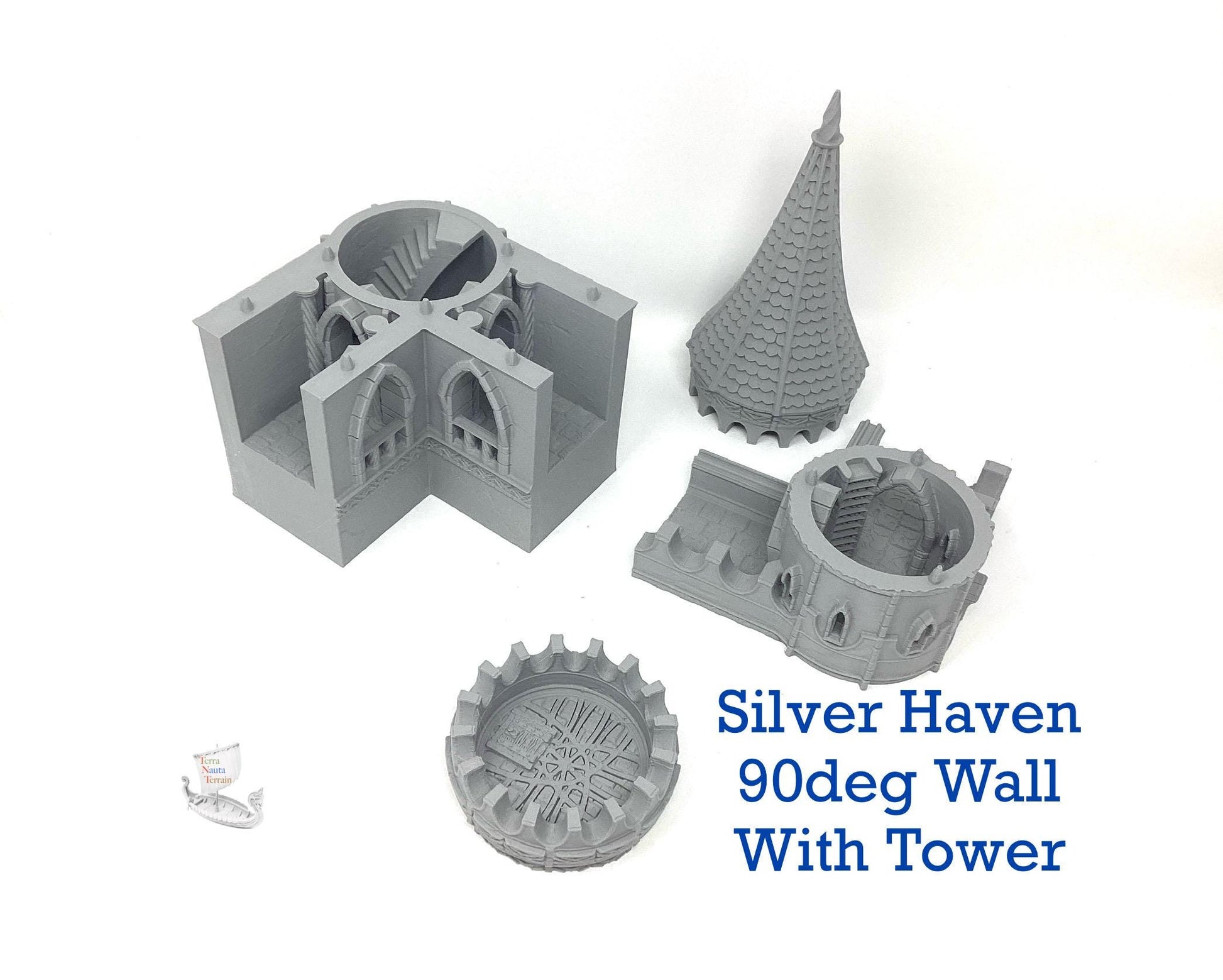 Silver Haven 90deg Wall Section with Tower