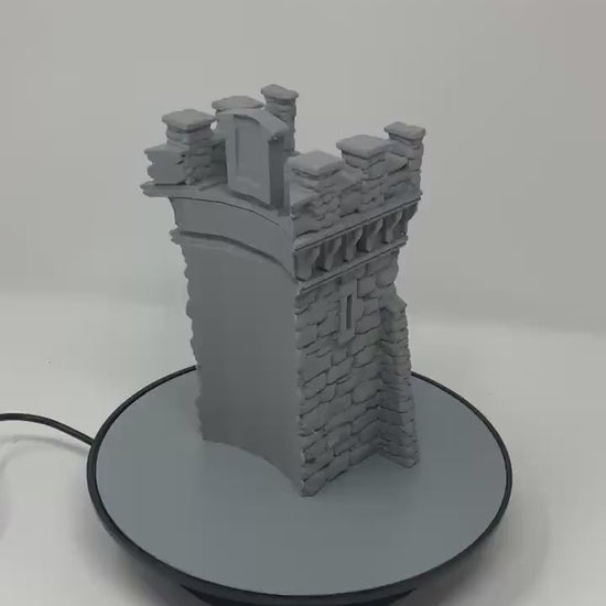 Castle Argent Wall Tower Connecting Sections: Wargaming Scenery