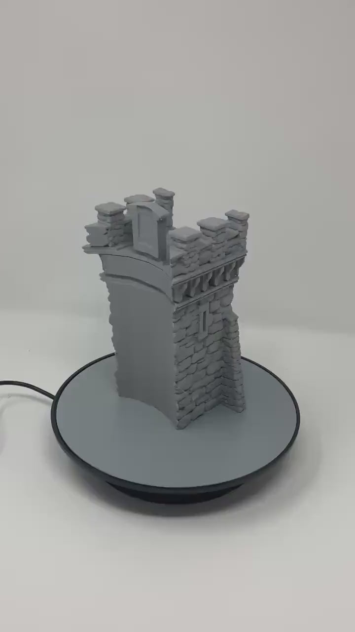 Castle Argent Wall Tower Connecting Sections: Wargaming Scenery
