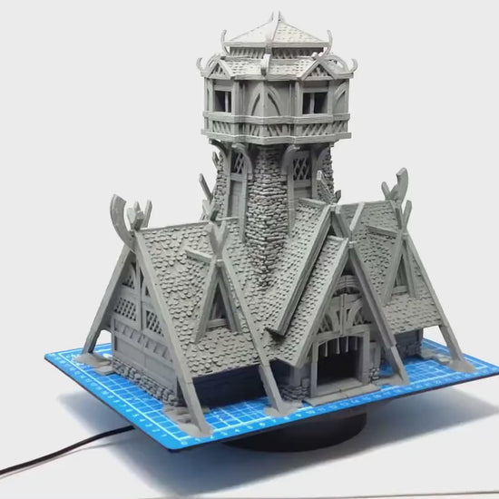 Odingard Hall: Viking Terrain Model - 3D Printed Unpainted
