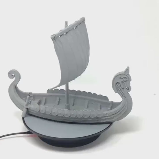 3D Printed Viking Longship Model: Unpainted PLA Filament