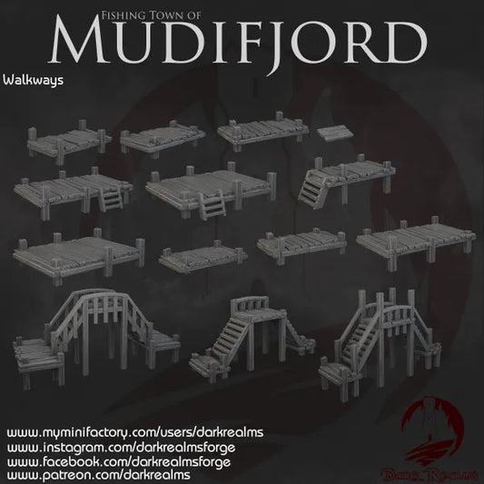 Mudifjord Walkways. A fishing village on a lake.