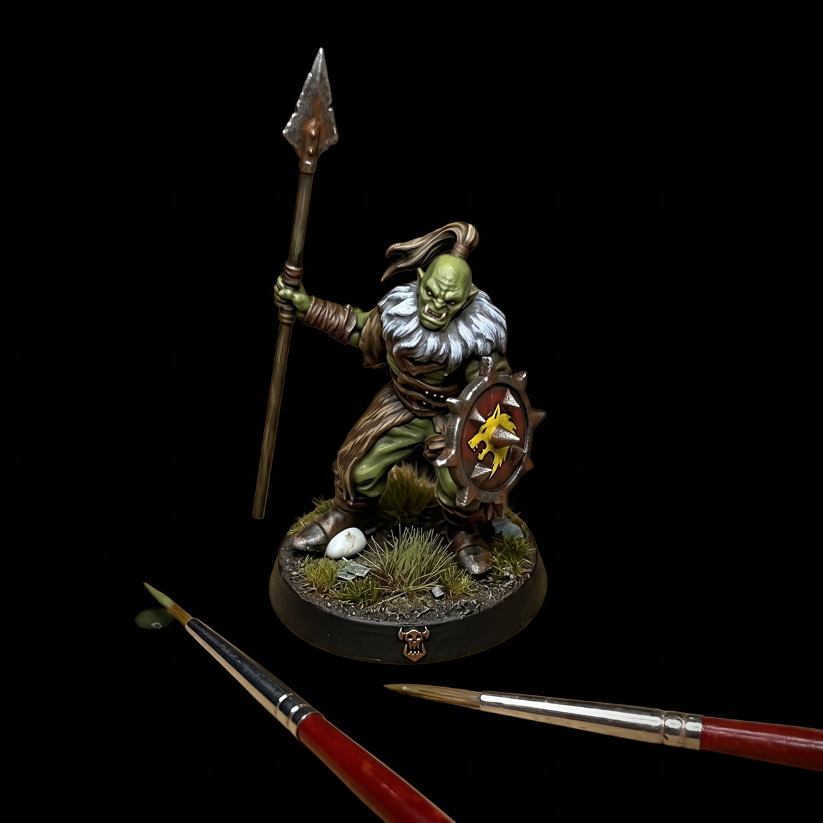 Orc Warband with Troll. 11 Unpainted Miniatures with Bases